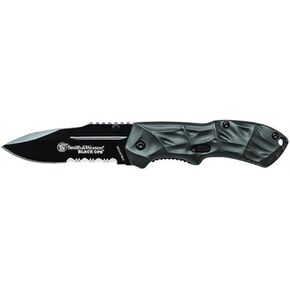 سميث اند ويسون بلاك اوبس SWBLOP3T 7.7in SS سكين فتح بمساعدة مع 3.4in Tanto Point Blade ومقبض ألومنيوم للتكتيكية in Kuwait