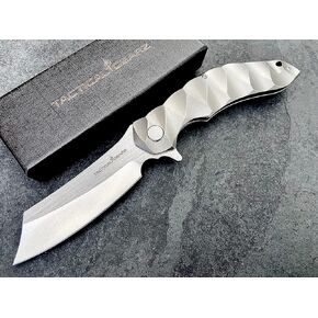 سكين جيب قابل للطي من التيتانيوم، مقبض تيتانيوم Tc4 صلب، شفرة DAO فولاذية CPM-D2، تتضمن غمدًا (زيوس) in Kuwait