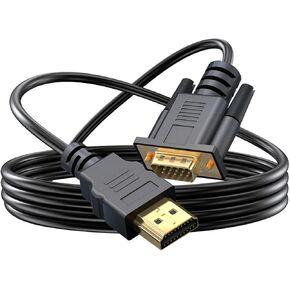 HDMIs إلى كابل VGA لوحة ذهبية HDMIs ذكر إلى VGA ذكر كابل محول لشاشات الكمبيوتر المحمول المكتبي كابل نقل فيديو ثابت ذهبي in Kuwait