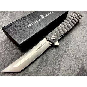 سكين جيب قابل للطي من التيتانيوم لـ EDC، مقبض تيتانيوم صلب Tc4، شفرة تانتو فولاذية CPM D2، تتضمن غمدًا (Saint ST) in Kuwait