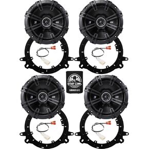 مكبرات صوت KICKER مقاس 6.5 بوصة لمجموعة ترقية Toyota Prius 2016-2022 - 4 عبوات من سلسلة DS مع محولات وحزام، مكبر صوت محوري 6 1/2 أمامي وخلفي للسيارة DSC650، 43DSC6504 in Kuwait