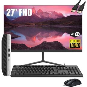 HP ProDesk 600 G3 Mini Desktop Business PC with 27" FHD Monitor, Intel Quad Core i5-6500T, 8GB DDR4 RAM, 256GB SSD, DisplayPort, USB WiFi &BT, Windows 11 Pro(Renewed) in Kuwait