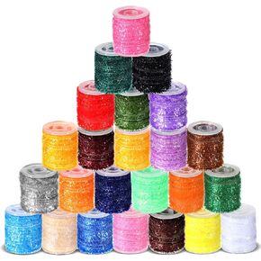 24 Pcs Fly Tying Materials Multi Colored Chenille Fly Fishing Thread DIY Fishing Tying Line Kit for Nymphal Bugs Scud Shrimp Lures Flies Supplies in Kuwait