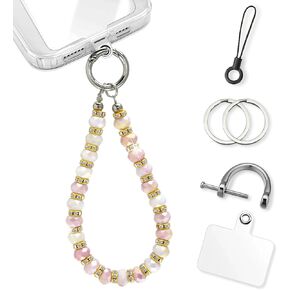 Phone Wrist Strap, Rhombic Bling Glass Keychain Wristlet with Tether Tab &Metal Buckle for Cellphone & Car Keys. in Saudi Arabia