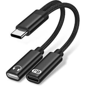 for Samsung Galaxy Headphone Adapter and Charger Adapter USB C 60W Fast Charging, USBC Splitter 1 in 2 Out Audio Cable for Samsung Galaxy S25 Ultra FE A17 A16 A36 A56 A35 iPhone 17, Stereo Earbuds in Saudi Arabia