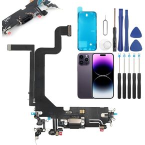 YHX-US Charging Port Replacement for iPhone 14 Pro Max USB Dock Connector Flex Cable Microphone Replacement for iPhone 14 Pro Max A2894 A2651 A2893 A2895 with Repair Tools in Kuwait