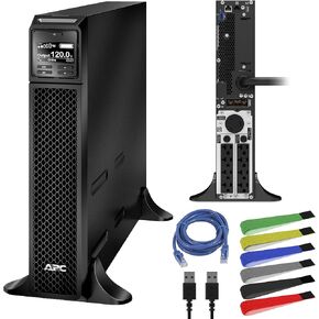 APC UPS 1500VA Smart-UPS مزود طاقة غير منقطع عبر الإنترنت أحادي الطور (SRT1500XLA) + كابل الشبكة + روابط الأسلاك in Saudi Arabia