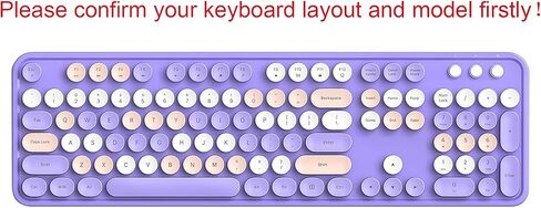 Silicone Keyboard Cover Skin Protector Compatible for MOFII Round Keycaps Retro Full Size Wireless Keyboard with Number Pad (Clear) in Saudi Arabia