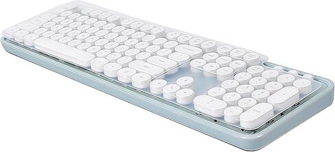 Silicone Keyboard Cover Skin Protector Compatible for MOFII Round Keycaps Retro Full Size Wireless Keyboard with Number Pad (Clear) in Saudi Arabia