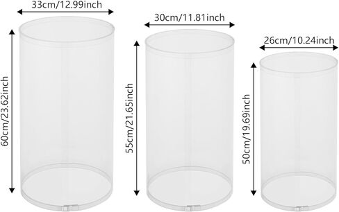قاعدة اسطوانة تقف 3 قطع، اسطوانة زفاف مستديرة للحفلات، ركائز تزيين الكيك، أعمدة قاعدة عرض مستديرة لديكور فني لحفلات الزفاف وأعياد الميلاد (أبيض) in Kuwait