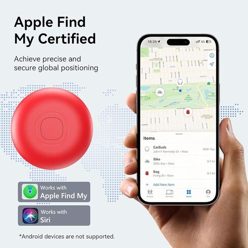 علامات تعقب الهواء - 4 عبوات، أداة البحث عن العناصر تعمل مع تطبيق Apple Find My (iOS فقط)، متتبع الأمتعة المقاوم للماء IP68، متتبع بلوتوث بديل للبطارية، علامة تعقب ذكية للمفاتيح والمحفظة والحقائب والمزيد in Kuwait