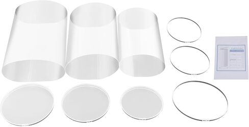 قاعدة اسطوانة تقف 3 قطع، اسطوانة زفاف مستديرة للحفلات، ركائز تزيين الكيك، أعمدة قاعدة عرض مستديرة لديكور فني لحفلات الزفاف وأعياد الميلاد (أبيض) in Kuwait