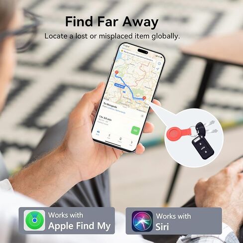 علامات تعقب الهواء - 4 عبوات، أداة البحث عن العناصر تعمل مع تطبيق Apple Find My (iOS فقط)، متتبع الأمتعة المقاوم للماء IP68، متتبع بلوتوث بديل للبطارية، علامة تعقب ذكية للمفاتيح والمحفظة والحقائب والمزيد in Kuwait