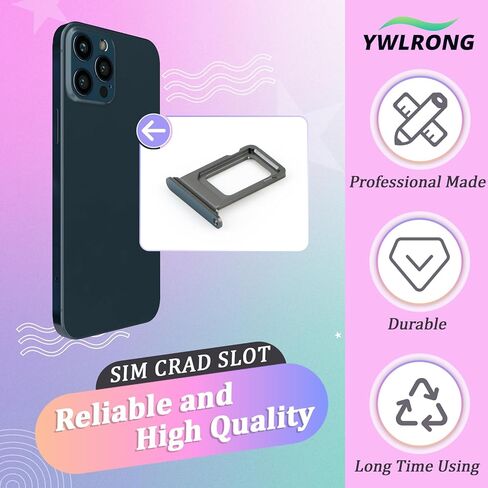 قطعتان من صينية بطاقة SIM لهاتف iPhone 12 Pro/12 Pro Max بديل حامل فتحة بطاقة SIM لهاتف iPhone 12 Pro/12 Pro Max مع دبوس إخراج مفتوح (أزرق) in Kuwait