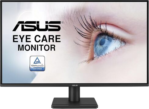 شاشة ASUS مقاس 27 بوصة بدقة 1440 بكسل (VA27AQ) - IPS، QHD (2560 x 1440)، 99% sRGB، بدون إطار، HDMI، DisplayPort، VGA، 1 مللي ثانية، مكبرات صوت، إضاءة زرقاء منخفضة، خالية من الوميض، قابلة للتركيب على الحائط وفقًا لمعايير VESA، ضمان لمدة 3 سنوات in Saudi Arabia