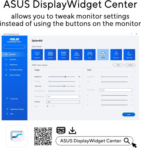 شاشة ASUS مقاس 27 بوصة بدقة 1440 بكسل (VA27AQ) - IPS، QHD (2560 x 1440)، 99% sRGB، بدون إطار، HDMI، DisplayPort، VGA، 1 مللي ثانية، مكبرات صوت، إضاءة زرقاء منخفضة، خالية من الوميض، قابلة للتركيب على الحائط وفقًا لمعايير VESA، ضمان لمدة 3 سنوات in Saudi Arabia