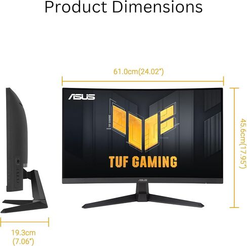 ASUS TUF Gaming 27" 1080P Curved Monitor (VG27VQM1B) – Full HD, 1500R, 280Hz, 1ms, Extreme Low Motion Blur, FreeSync Premium, Shadow Boost, Eye Care, 90% DCI-P3, DisplayWidget Center, 3 yr Warranty in Saudi Arabia