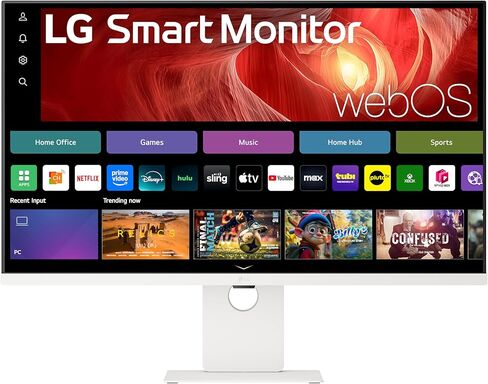 LG 37U730SA-W شاشة كمبيوتر 37 بوصة ذكية 4K UHD (3840 x 2160) IPS، 60 هرتز، HDR10، webOS، مكبر صوت مدمج، Airplay 2، مشاركة الشاشة، HDMI، USB Type-C PW 65W، حامل قابل للإمالة/الارتفاع/الدوران، أبيض in Kuwait
