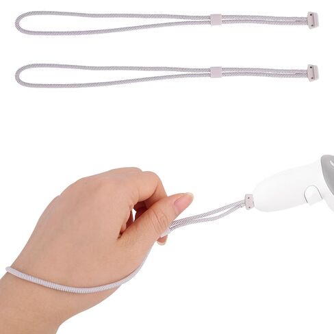 2pcs Controller Wrist Straps for Oculus 3, White Adjustable Controller Hand Lanyards Easy to Attach VR Accessories for Oculus 3s in Kuwait