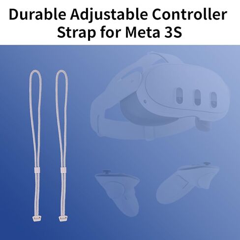 2pcs Controller Wrist Straps for Oculus 3, White Adjustable Controller Hand Lanyards Easy to Attach VR Accessories for Oculus 3s in Kuwait