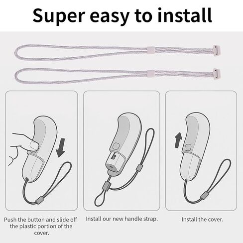 2pcs Controller Wrist Straps for Oculus 3, White Adjustable Controller Hand Lanyards Easy to Attach VR Accessories for Oculus 3s in Kuwait