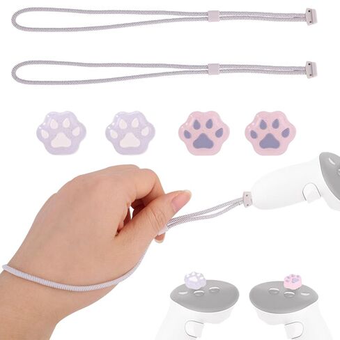 2pcs Controller Wrist Straps for Oculus 3, White Adjustable Controller Hand Lanyards Easy to Attach VR Accessories for Oculus 3s in Kuwait