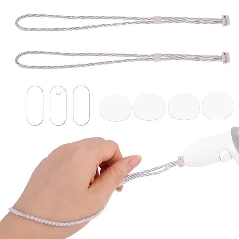 2pcs Controller Wrist Straps for Oculus 3, White Adjustable Controller Hand Lanyards Easy to Attach VR Accessories for Oculus 3s in Kuwait