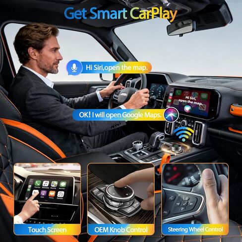 2-in-1 Wireless CarPlay Adapter for Apple iPhone & Android, Plug & Play, Auto Connection, No Latency, 2026 Upgarde Converts Wired Carplay Dongle to Wireless Car Play Adapter for iPhone iOS 10+ in Saudi Arabia