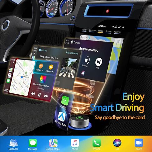 2-in-1 Wireless CarPlay Adapter for Apple iPhone & Android, Plug & Play, Auto Connection, No Latency, 2026 Upgarde Converts Wired Carplay Dongle to Wireless Car Play Adapter for iPhone iOS 10+ in Saudi Arabia