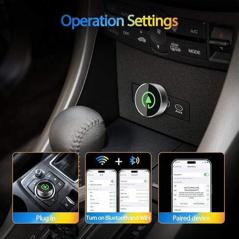 2-in-1 Wireless CarPlay Adapter for Apple iPhone & Android, Plug & Play, Auto Connection, No Latency, 2026 Upgarde Converts Wired Carplay Dongle to Wireless Car Play Adapter for iPhone iOS 10+ in Saudi Arabia