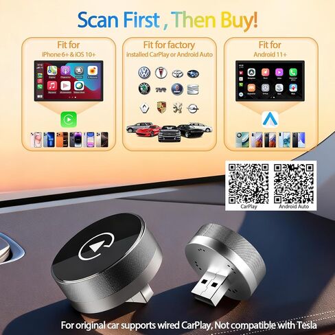 2-in-1 Wireless CarPlay Adapter for Apple iPhone & Android, Plug & Play, Auto Connection, No Latency, 2026 Upgarde Converts Wired Carplay Dongle to Wireless Car Play Adapter for iPhone iOS 10+ in Saudi Arabia