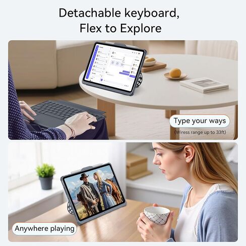 Magnetic Detachable Keyboard Case for iPad 11 inch/10.9 inch, iPad Pro 11" 1st-4th Gen, iPad Air 4th/5th/11" M2/M3, iPad 10th/11th, Bluetooth Wireless Rechargeable Keyboard with Multi-Touch Trackpad in Saudi Arabia