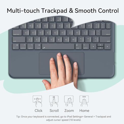 Magnetic Detachable Keyboard Case for iPad 11 inch/10.9 inch, iPad Pro 11" 1st-4th Gen, iPad Air 4th/5th/11" M2/M3, iPad 10th/11th, Bluetooth Wireless Rechargeable Keyboard with Multi-Touch Trackpad in Saudi Arabia