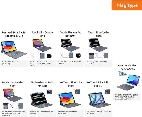 Magnetic Detachable Keyboard Case for iPad 11 inch/10.9 inch, iPad Pro 11" 1st-4th Gen, iPad Air 4th/5th/11" M2/M3, iPad 10th/11th, Bluetooth Wireless Rechargeable Keyboard with Multi-Touch Trackpad in Saudi Arabia