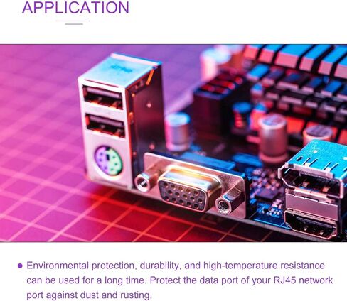 DMiotech 10 عبوات 15 × 7 مم VGA غطاء حماية من السيليكون لمنفذ الغبار مقابس مضادة للغبار لـ DB9، RS232، شفاف in Kuwait