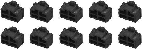 DMiotech 10 Pack 12x8.3mm RJ45 سيليكون منفذ إيثرنت محوري مضاد للغبار سدادة غطاء غطاء حماية، أسود in Saudi Arabia