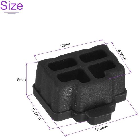 DMiotech 10 Pack 12x8.3mm RJ45 سيليكون منفذ إيثرنت محوري مضاد للغبار سدادة غطاء غطاء حماية، أسود in Saudi Arabia