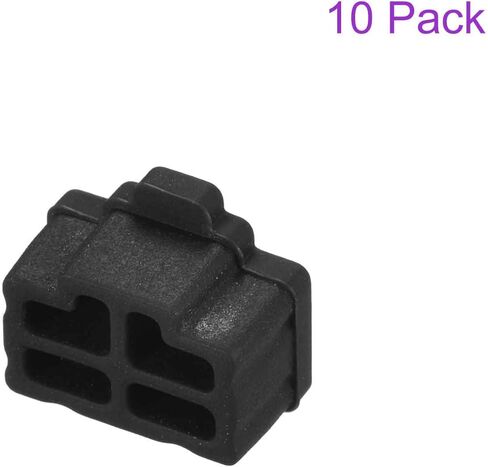 DMiotech 10 Pack 12x8.3mm RJ45 سيليكون منفذ إيثرنت محوري مضاد للغبار سدادة غطاء غطاء حماية، أسود in Saudi Arabia
