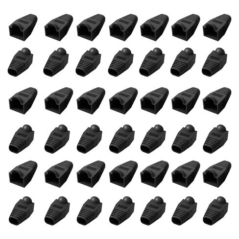 OLIREXD 50Pcs RJ45 Strain Relief Boots, 8mm RJ45 Boot, PVC Soft Plastic CAT 6 Ethernet Boots, Black RJ45 Cable Connector Boots Compatible with CAT5, CAT5E, CAT6, CAT6E RJ45 Cable Cap in Saudi Arabia