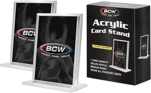 BCW Trading Card Display Stand | Acrylic Card Holder Stand for Sports Cards, Pokémon & TCG | Stable Vertical Card Stand with Beveled Edges | Clear Sports Card Display Stand in Saudi Arabia