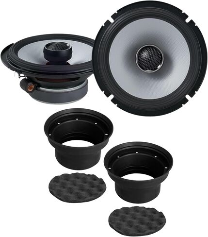 Alpine S2-S65 سماعات سيارة محورية مقاس 6.5 بوصة ثنائية الاتجاه (ذروة 480 وات) + مجموعة سماعات NVX XBAF65 مقاومة لعوامل الطقس من مطاط السيليكون in Kuwait
