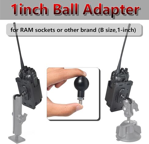 Universal Radio Holder Mount, Heavy Duty Hard Shell Case for Baofeng Kenwood Yaesu Motorola Walkie-talkies with 1inch/25mm Ball Adapter for RAM Mount B Size Double Socket Arm in Saudi Arabia