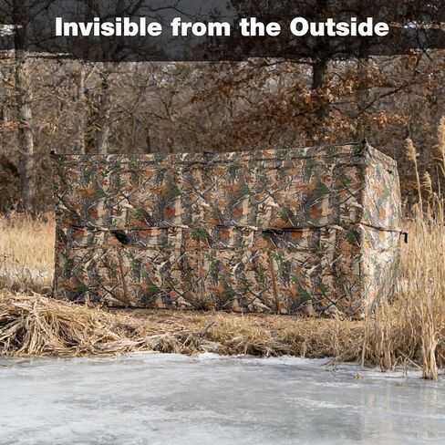 Tangkula 4-Panel Hunting Blind مع باب للكلاب، 1-3 أشخاص منبثق 3 جوانب 360 درجة رؤية من خلال الأرض أعمى مع نسيج أكسفورد مرن، 4 نوافذ صامتة، حقيبة حمل لصيد الغزلان والديك الرومي in Kuwait
