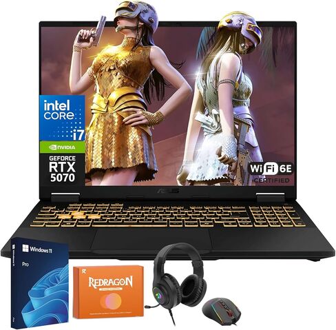 ASUS TUF F16 Gaming Laptop, GeForce RTX 5070, Intel i7 14650HX (Up to 5.2GHz, Max TGP of 115W), 16" FHD+ 165Hz IPS 16:10 Display, 32 GB DDR5 5600MHz, 1 TB SSD, Wi-Fi 6E, Windows 11 Pro, W/Accessories in Kuwait