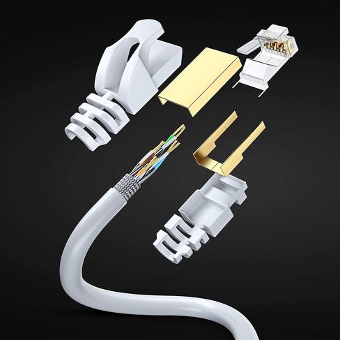 Cat 7 Ethernet Cable 0.6 ft - (2 Pack) High-Speed Cat7 Internet & Network LAN Patch Cables, RJ45 Connectors - Perfect for Gaming, Streaming, and More (White) in Saudi Arabia