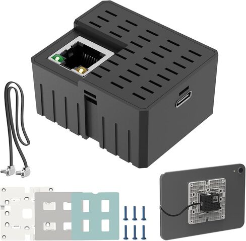 Agile Universal PoE Flush Tablet Mount Wall Mount in Wall AC إلى USB-C محول الطاقة، حاوية لأجهزة الكمبيوتر اللوحية مقاس 8-12 بوصة (مصدر طاقة الشبكة المتكامل، لنظام المنزل/المكتب الذكي in Kuwait