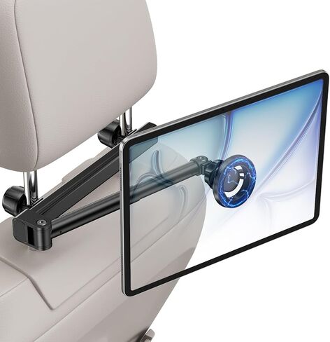 حامل الكمبيوتر اللوحي لمسند رأس السيارة من Magsafe، حامل iPad في السيارة، قوة مغناطيسية قوية 6 رطل، حامل علامة تبويب من الألومنيوم قابل للتعديل لجميع هواتف iPhone iPad وإكسسوارات السفر in Saudi Arabia