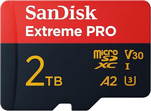 SanDisk 2TB MicroSDXC Extreme Pro Memory Card, Compatible with Insta360 X3, X4, X4 Air and X5 Action Cameras (SDSQXCD-2T00-GN6MA), V30 A2 U3, Bundle with (1) Everything But Stromboli Reader in Saudi Arabia