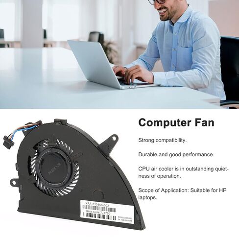 Laptop Cooling Fan for Pavilion 15-cs 15-cw | 4 Pin Power Connector, Aluminum Alloy + ABS Construction, Quiet Pressure Optimized Blade Design in Saudi Arabia