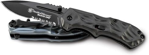 سميث اند ويسون بلاك اوبس SWBLOP3T 7.7in SS سكين فتح بمساعدة مع 3.4in Tanto Point Blade ومقبض ألومنيوم للتكتيكية in Kuwait